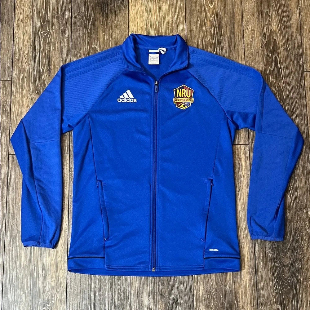 Adidas NRU New River United Soccer Zip Up Royal Blue Track Jacket Men’s Medium